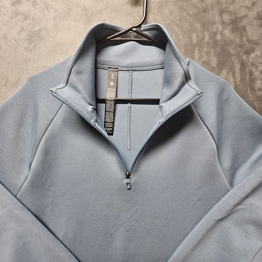 Lululemon Men's Smooth Spacer Quarter Zip Utility Steel Blue Pullover XL LM3GN0S